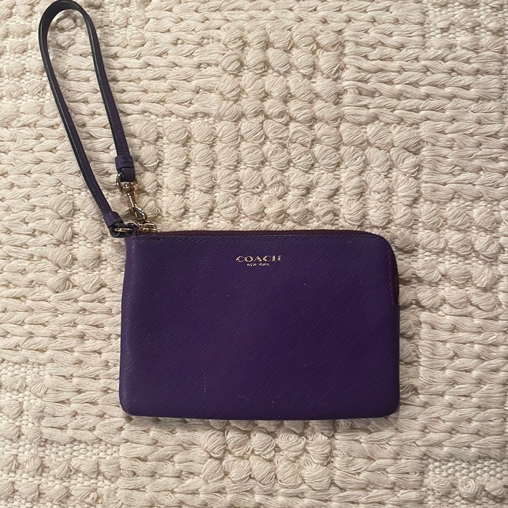 Coach purple wristlet